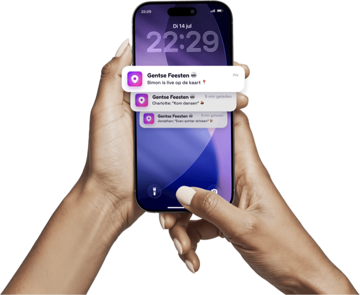 Meldingen van Hierzo op het vergrendelscherm van een telefoon
